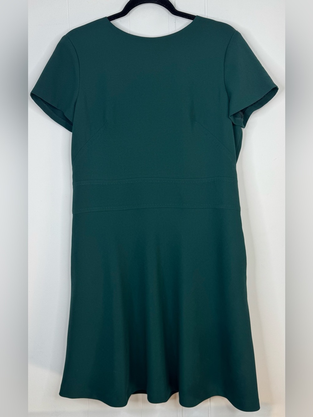 Brooks Brothers Teal Short-Sleeve Fit & Flare Banded Waist Dress Womens Size 14